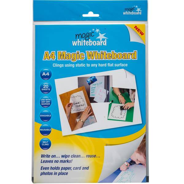 ♻️ A1 Plain White Magic Whiteboard ™ - 25 sheet roll - 60cm by 80cm & FREE  Marker
